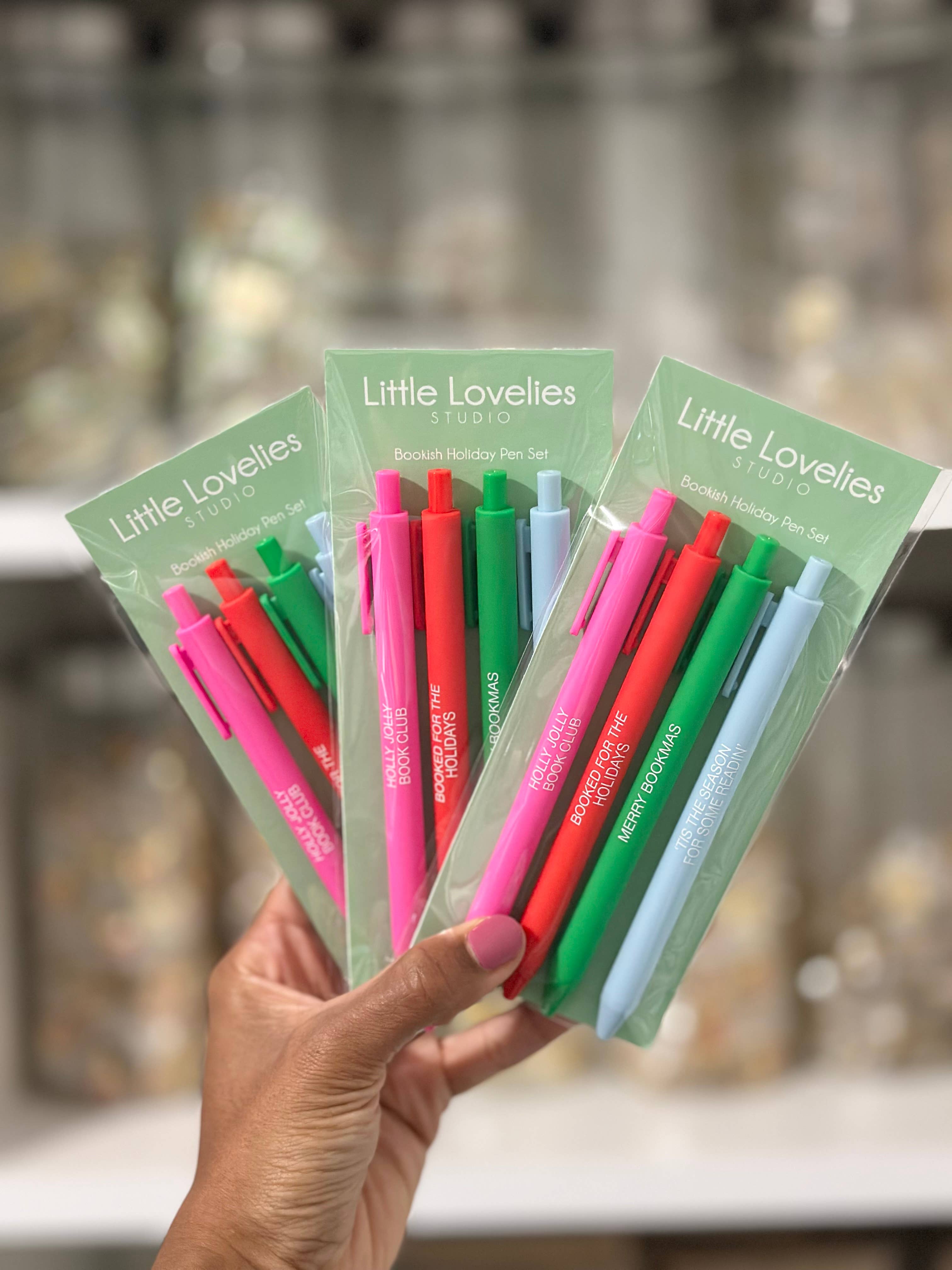 Bookish Holiday Pen Set – 4-Pack Christmas Click Pens