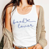 Book Lover Racerback Tank: WHITE