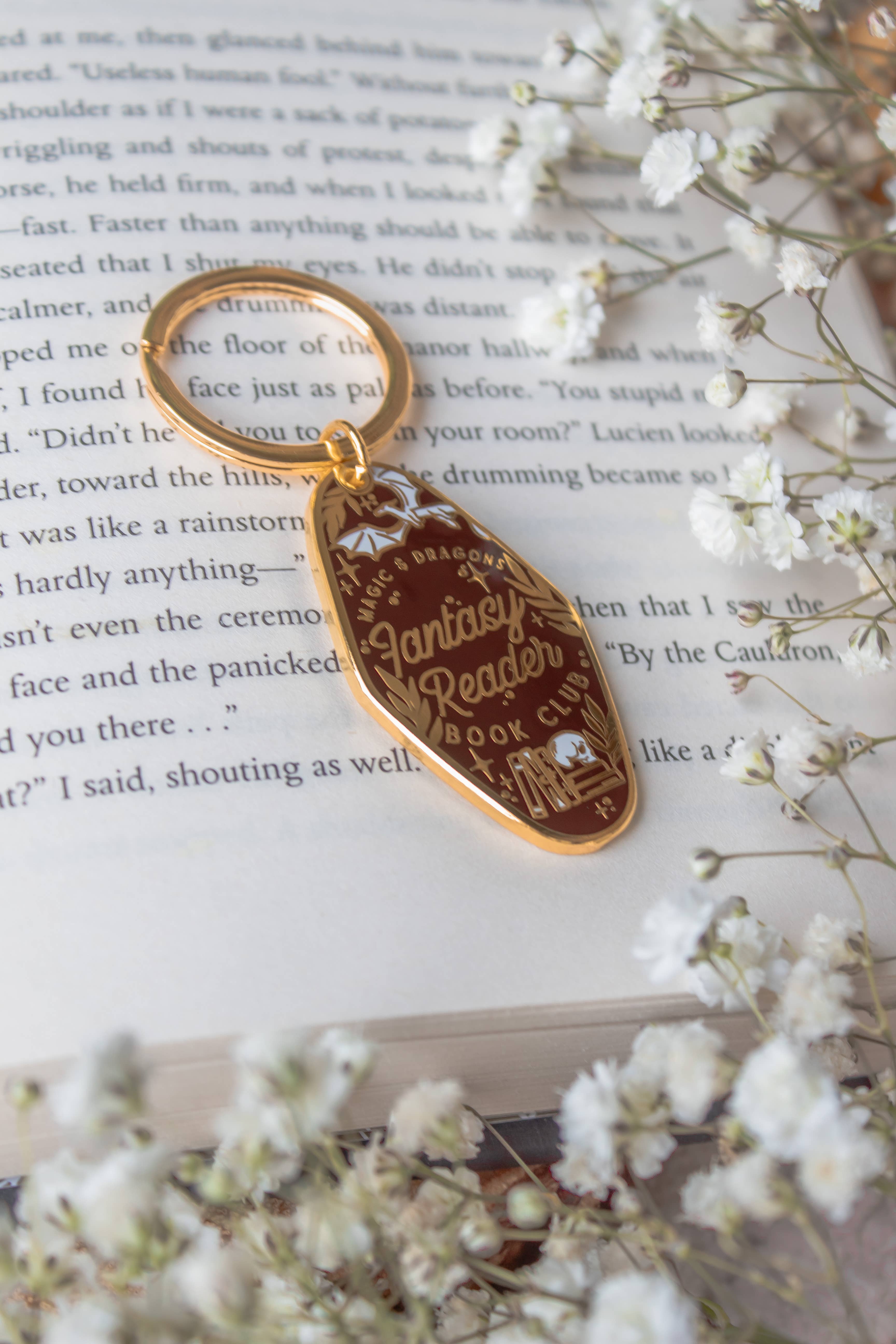 Fantasy Reader Enamel Keychain