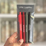 Dark Romance Pen Set – Set of 4 Black Ink Click Pens