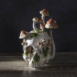 Skull with Mushrooms