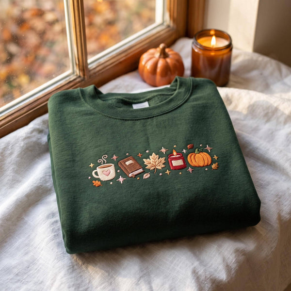 Embroidered Book Lover Sweatshirt