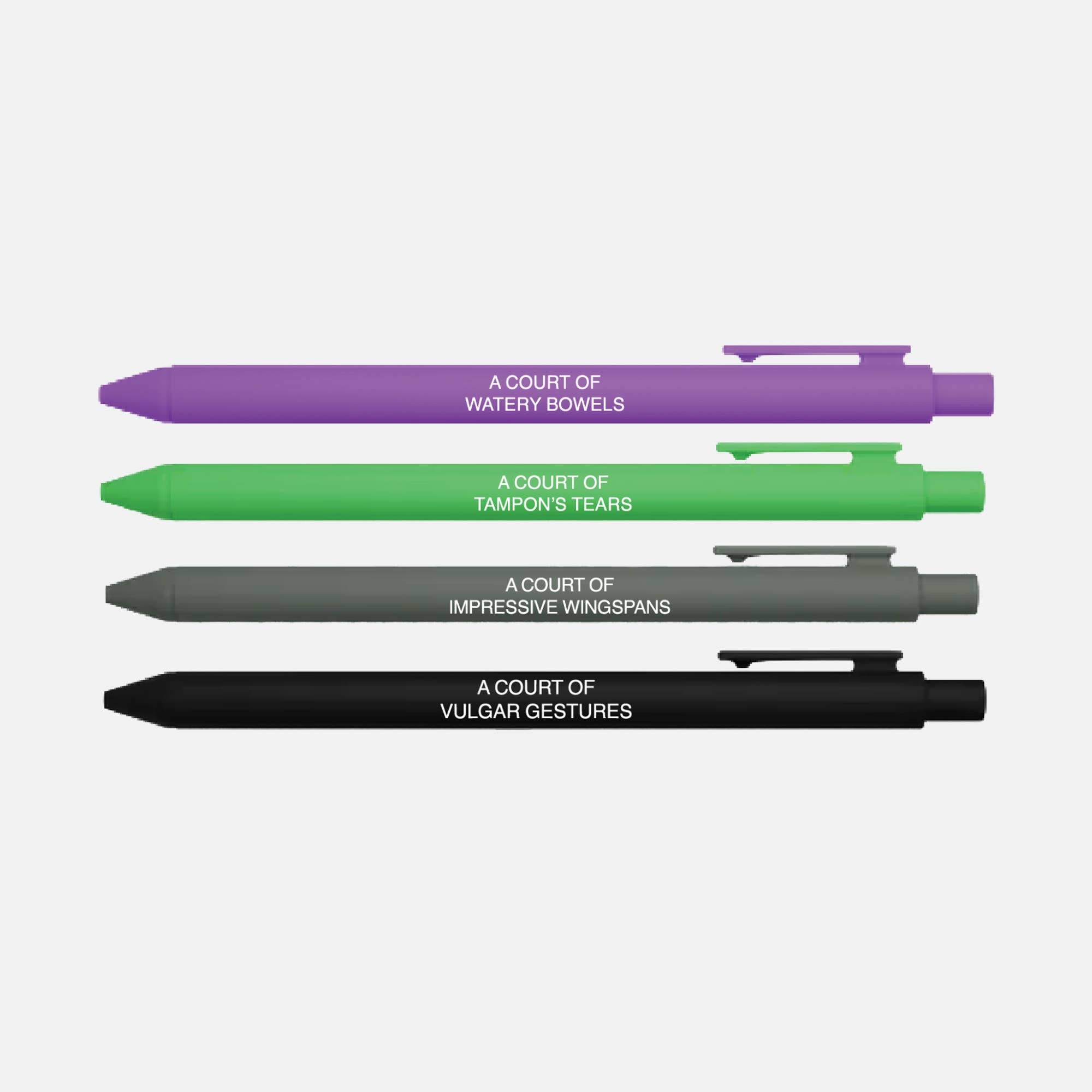 Court Drama Funny Romantasy Reader Pen Set for Book Lovers