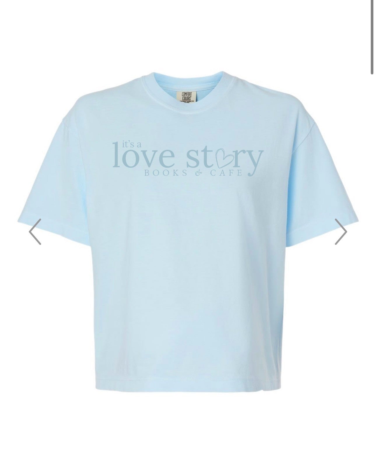 It's a Love Story Books T-Shirt (Chambray Blue)