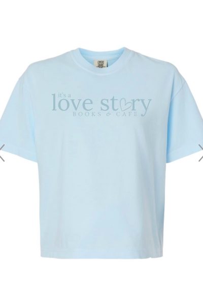 It's a Love Story Books T-Shirt (Chambray Blue)