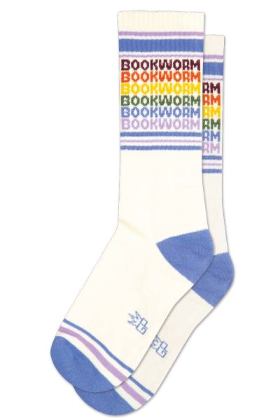 Bookworm - Vintage Rainbow repeat Gym Crew Socks
